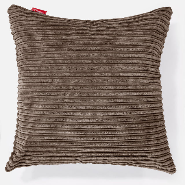 Kæmpe Pude 70 x 70cm - Klassisk Jernbanefløjl Mokka Brun 01