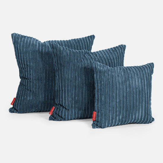 Kæmpe Pude 70 x 70cm - Klassisk Jernbanefløjl Navy 02