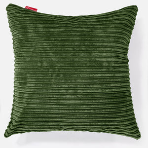 Kæmpe Pudebetræk 70 x 70cm - Klassisk Jernbanefløjl Skovgrøn
