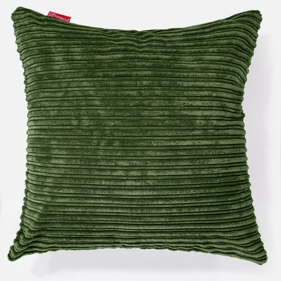 Kæmpe Pudebetræk 70 x 70cm - Klassisk Jernbanefløjl Skovgrøn 01