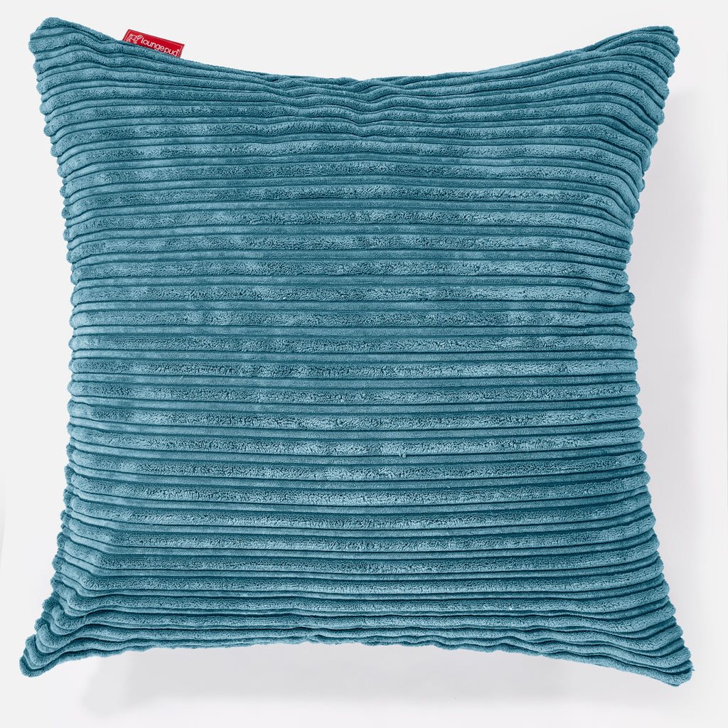 Kæmpe Pude 70 x 70cm - Klassisk Jernbanefløjl Turkis Blå 01