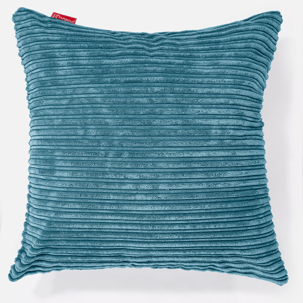 Kæmpe Pude 70 x 70cm - Klassisk Jernbanefløjl Turkis Blå 01