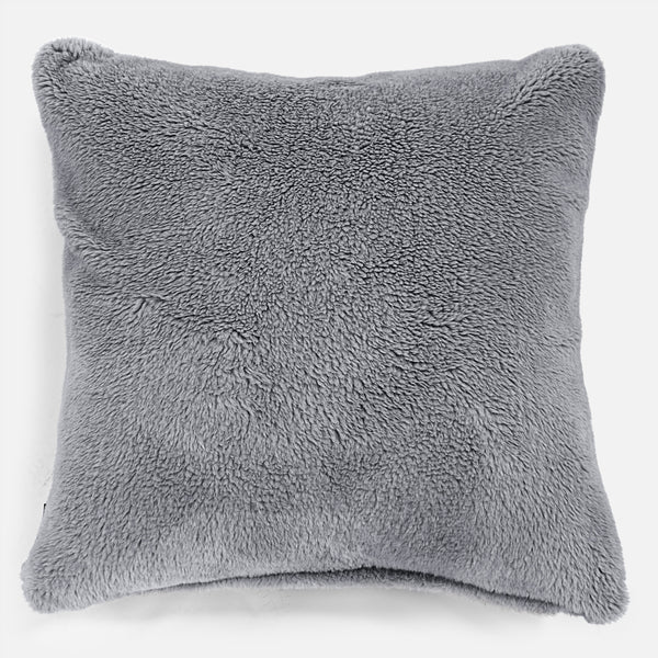 Kæmpe Pude 70 x 70cm - Korthåret Imiteret Pels Mørkegrå 01