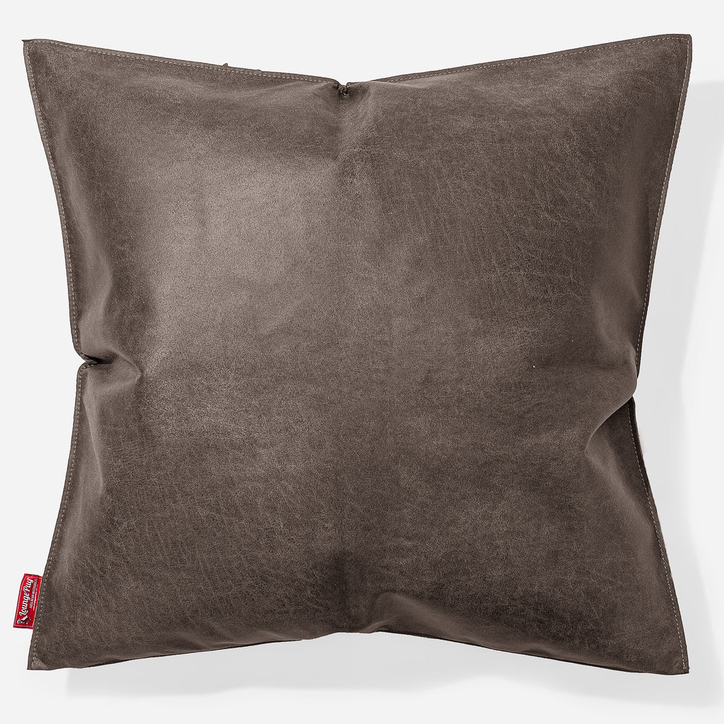 Kæmpe Pude 70 x 70cm - Nødstedte Læder Skifergrå 01
