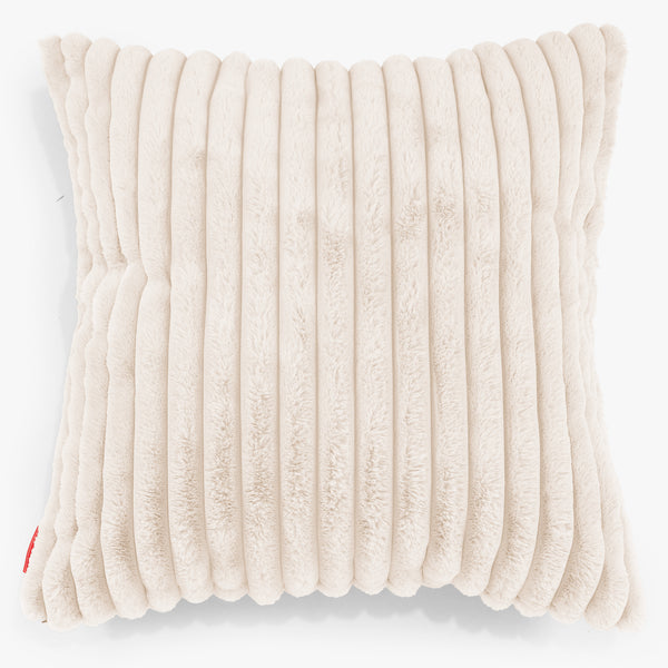 Kæmpe Pudebetræk 70 x 70cm - Ultraplysfløjl Cremefarvet 01