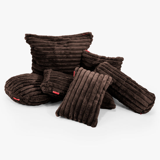 Kæmpe Pudebetræk 70 x 70cm - Ultraplysfløjl Sable 03