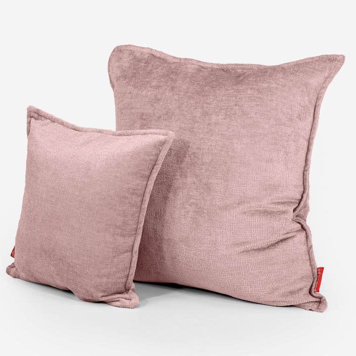 Kæmpe Pudebetræk 70 x 70cm - Chenille Lyserød 02