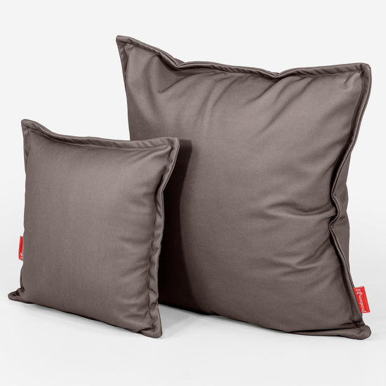 Kæmpe Pudebetræk 70 x 70cm - Vegansk Læder Chokolade 02