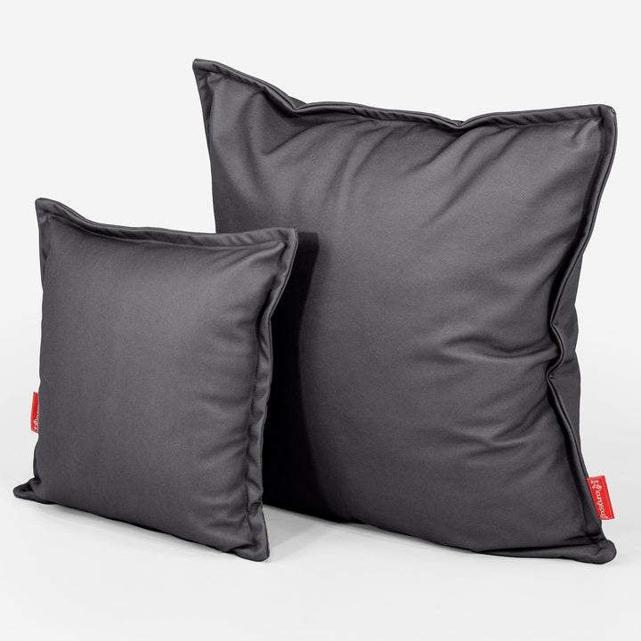 Kæmpe Pudebetræk 70 x 70cm - Vegansk Læder Sort 02