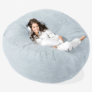 Kæmpe Sækkestol Sofa XXL 'Mega Mammut' - Klassisk Jernbanefløjl Baby Blå