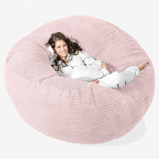 Kæmpe Sækkestol Sofa XXL 'Mega Mammut' - Klassisk Jernbanefløjl Blush Lyserød 01