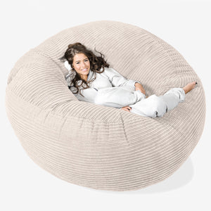 Kæmpe Sækkestol Sofa XXL 'Mega Mammut' - Klassisk Jernbanefløjl Elfenben