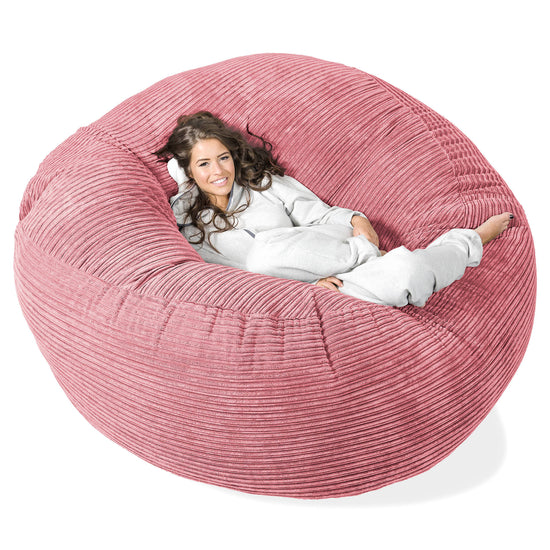 Kæmpe Sækkestol Sofa XXL 'Mega Mammut' - Klassisk Jernbanefløjl Koral 01