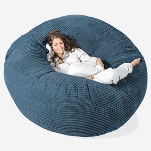 Kæmpe Sækkestol Sofa XXL 'Mega Mammut' - Klassisk Jernbanefløjl Navy