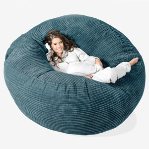 Kæmpe Sækkestol Sofa XXL 'Mega Mammut' - Klassisk Jernbanefløjl Turkis