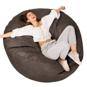 Kæmpe Sækkestol Sofa XXL 'Mega Mammut' - Nødstedte Læder Skifergrå