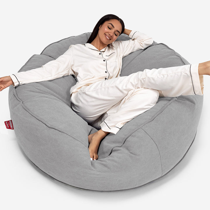 Kæmpe Sækkestol Sofa XXL 'Mega Mammut' - Stonewashed denim Grå 01