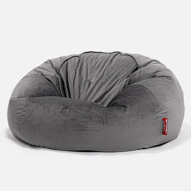 Klassisk Sækkestol Sofa - Fløjl Grafit Grå 01