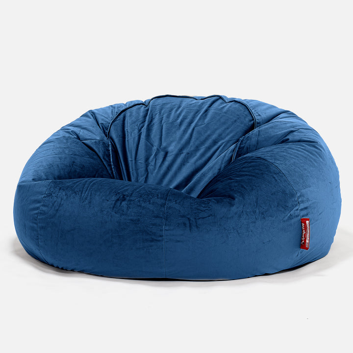 Klassisk Sækkestol Sofa - Fløjl Marineblå 01