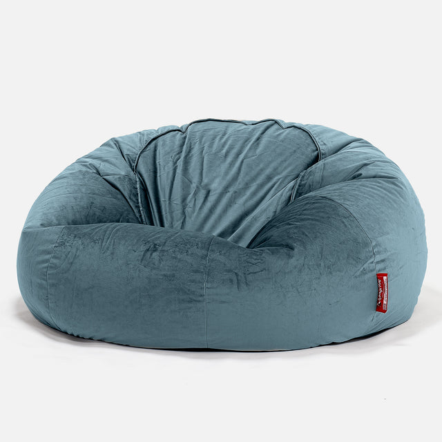 Klassisk Sækkestol Sofa - Fløjl Turkis Blå 01