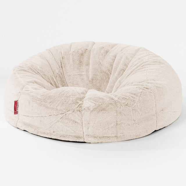 Klassisk Sækkestol Sofa - Imiteret Kaninpels Hvid 01