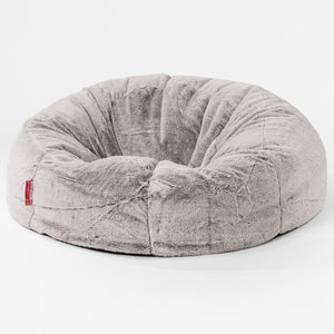 Klassisk Sækkestol Sofa - Imiteret Kaninpels Lysegrå
