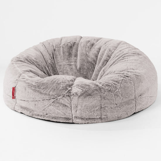 Klassisk Sækkestol Sofa - Imiteret Kaninpels Lysegrå 01