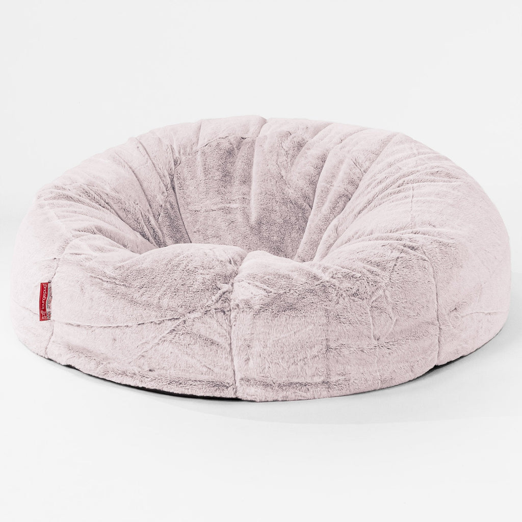 Klassisk Sækkestol Sofa - Imiteret Kaninpels Støvet Lyserød 01