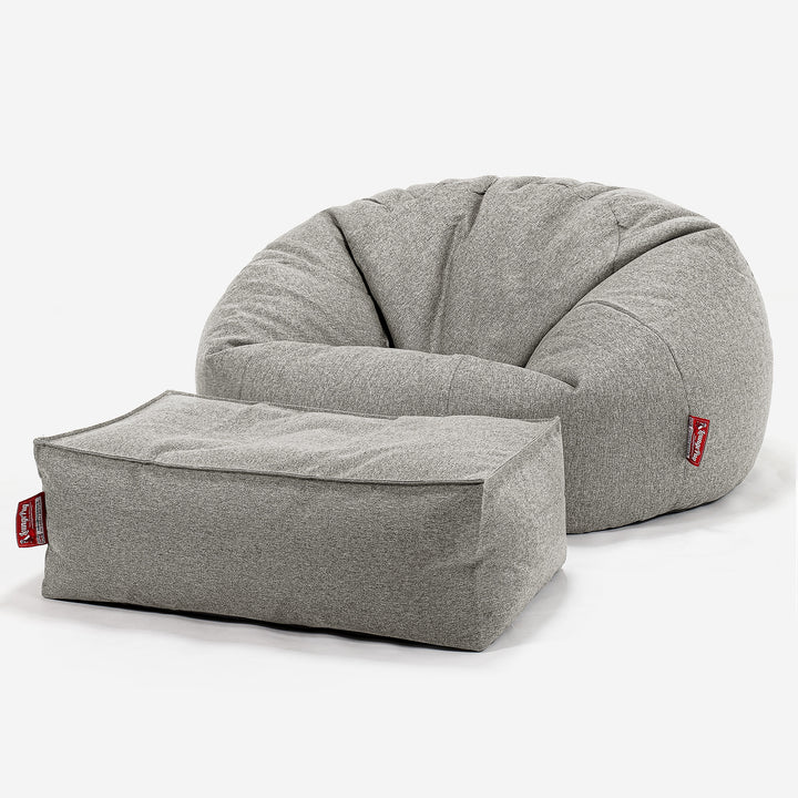 Klassisk Sækkestol Sofa - Interalli-uld Sølv 02