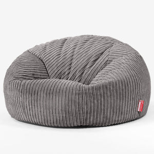 Klassisk Sækkestol Sofa - Klassisk Jernbanefløjl Grafit Grå