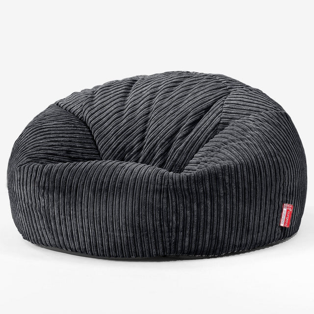 Klassisk Sækkestol Sofa - Klassisk Jernbanefløjl Sort 01