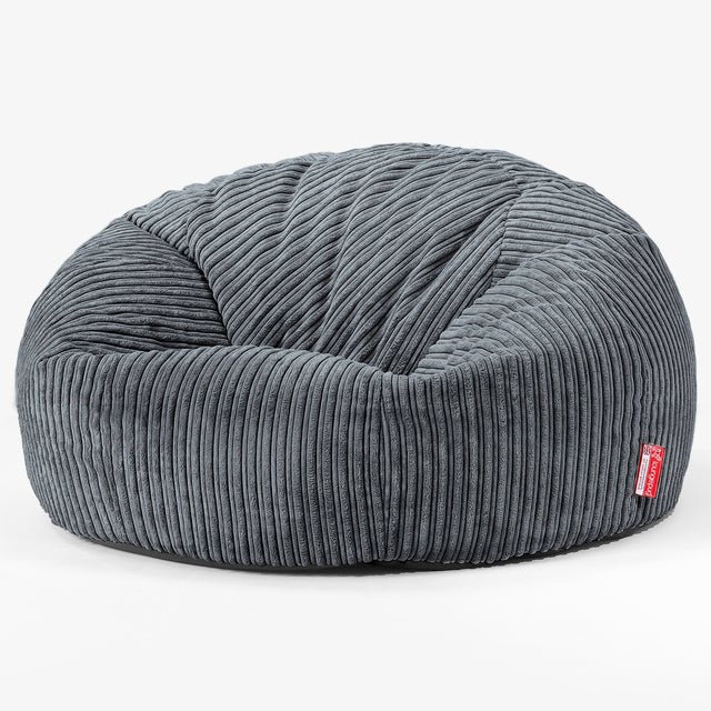 Klassisk Sækkestol Sofa - Klassisk Jernbanefløjl Skifergrå 01