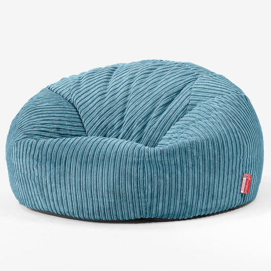 Klassisk Sækkestol Sofa - Klassisk Jernbanefløjl Turkis Blå 01