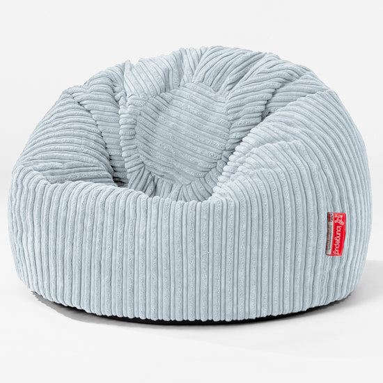 Klassisk Sækkestol til Børn 1-5 år - Klassisk Jernbanefløjl Baby Blå 01