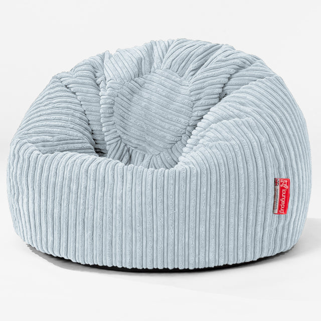 Klassisk Sækkestol til Børn 1-5 år - Klassisk Jernbanefløjl Baby Blå 01