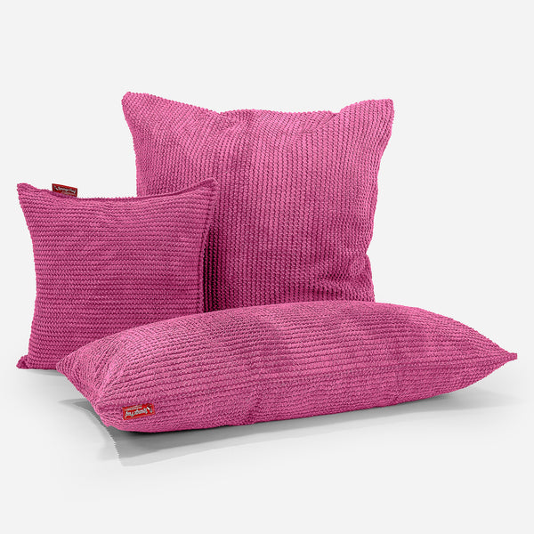 Kæmpe Pudebetræk 40 x 70cm - Pom Pom Pink Fabric Close-up Image