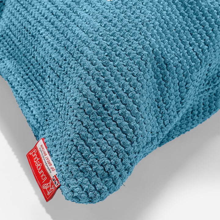 CloudSac 50 Kæmpe Pude med Memory Skum 40 x 80cm - Pom Pom Turkis Blå 02