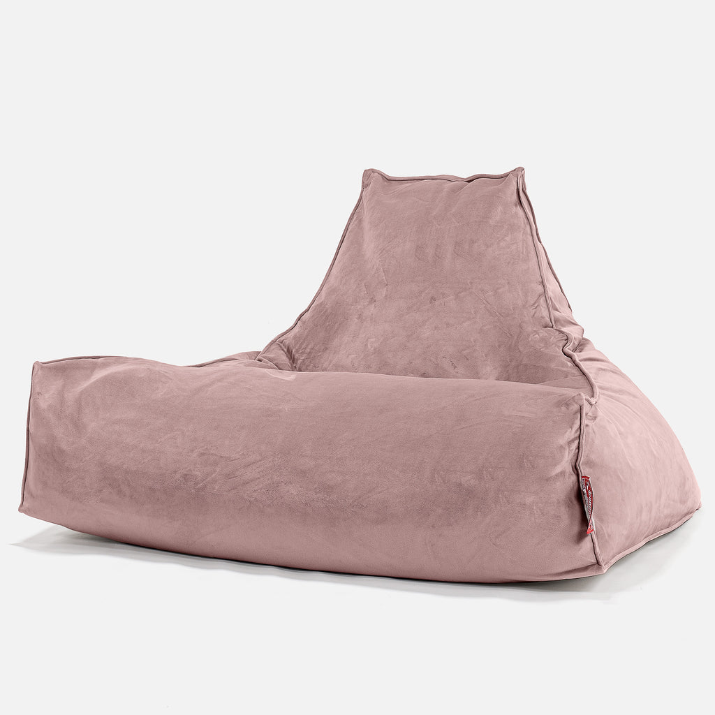 Lounge Sækkestol - Fløjl Lyserød 01