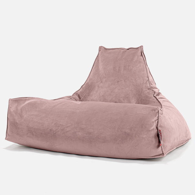 Lounge Sækkestol - Fløjl Lyserød 01