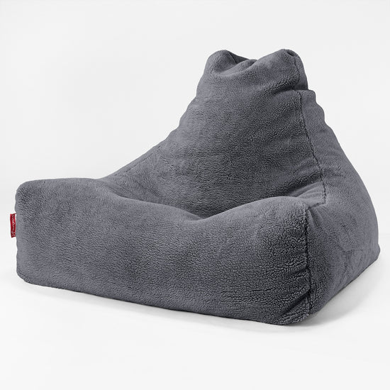 Lounge Sækkestol - Korthåret Imiteret Pels Mørkegrå 01