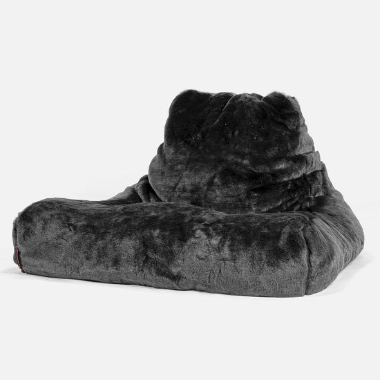 Lounge Sækkestol Sofa XXL - Falsk Pels Sort 01