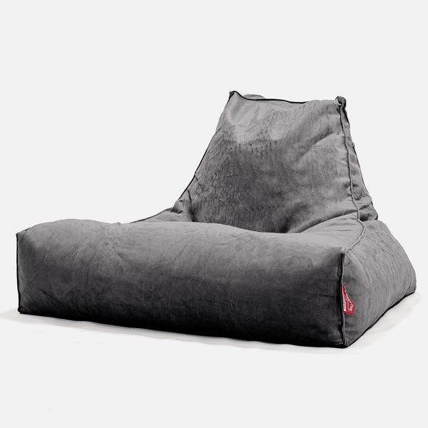 Lounge Sækkestol Sofa XXL - Fløjl Grafit Grå 01