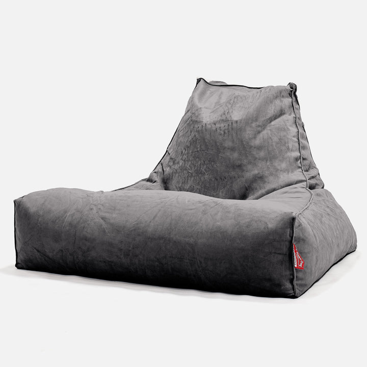 Lounge Sækkestol Sofa XXL - Fløjl Grafit Grå 01
