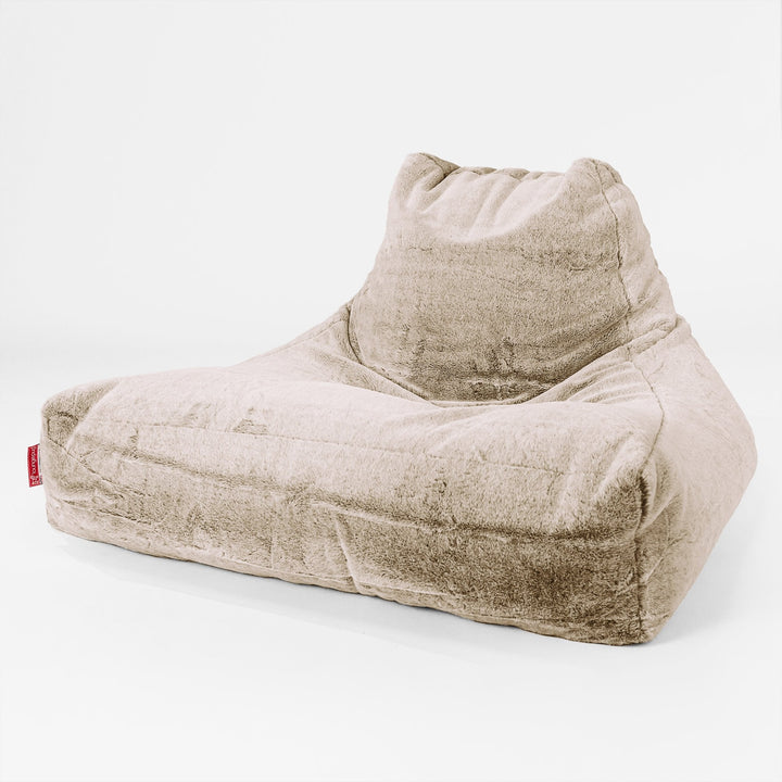 Lounge Sækkestol Sofa XXL - Imiteret Kaninpels Gyldenbrun 01