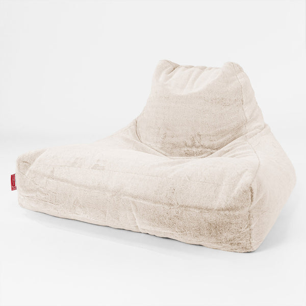 Lounge Sækkestol Sofa XXL - Imiteret Kaninpels Hvid 01