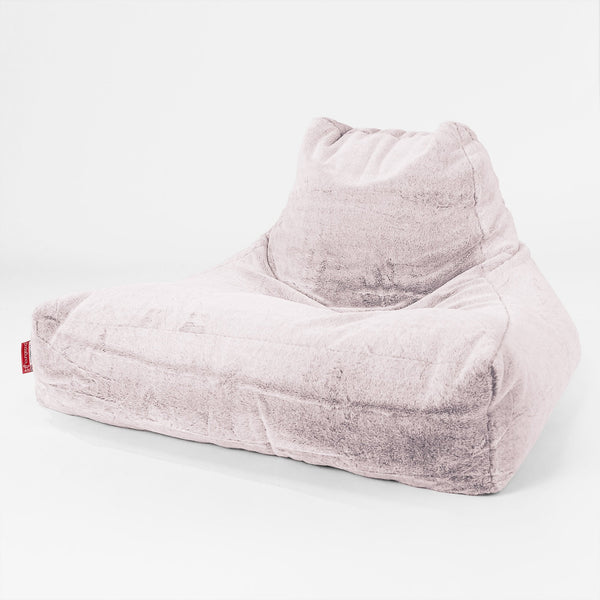 Lounge Sækkestol Sofa XXL - Imiteret Kaninpels Støvet Lyserød 01