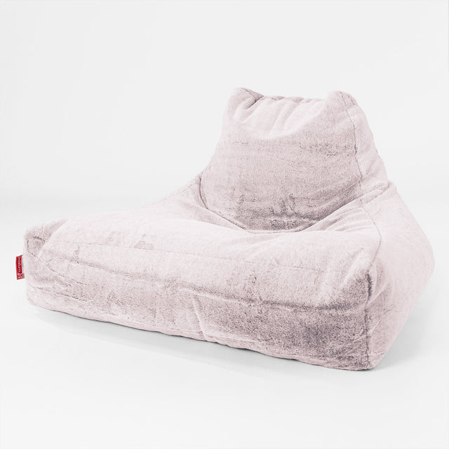Lounge Sækkestol Sofa XXL - Imiteret Kaninpels Støvet Lyserød 01