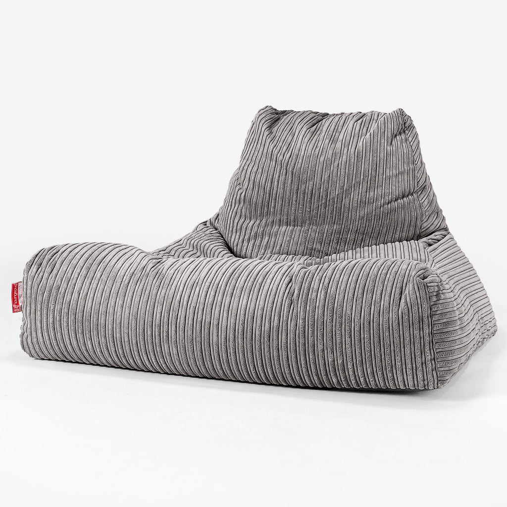 Lounge Sækkestol Sofa XXL - Klassisk Jernbanefløjl Grafit Grå 01