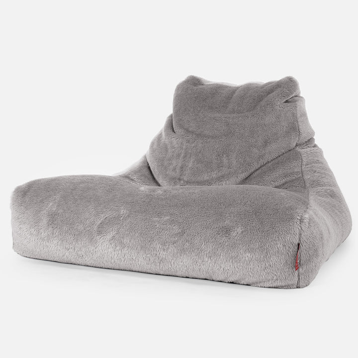 Lounge Sækkestol Sofa XXL - Korthåret Imiteret Pels Mellemgrå 01