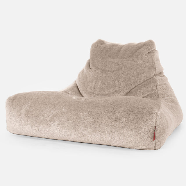 Lounge Sækkestol Sofa XXL - Korthåret Imiteret Pels Mink 01